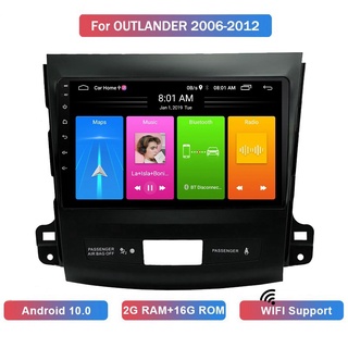 9 pulgadas 2 din android 10.1 coche reproductor mp5 radio 2+16gb wifi bluetooth navegación gps para mitsubishi outlander 2006-2012