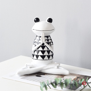Creative 3D Frog Statue Nordic Modern Abstract Resin Yoga Ornaments Living Room TV Wine Cabinet Decor (8)