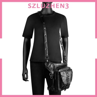 [SmartHome] Steampunk bolsa de cintura hombres mujeres Retro negro bolsas de mensajero cadera pierna bolsa bolsa