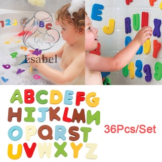 26 letras 10 números de espuma flotante juguetes de baño para niños bebé baño flotadores