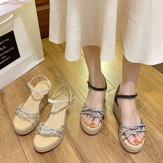 Nuevo verano de las mujeres cuñas tacones sandalias 2021 nuevo con diamantes de imitación tacones altos solo enredos sandalias romanas pequeñas sandalias de plataforma (5)