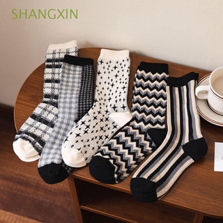 Shangke calcetines De algodón para hombre/rayas/estrellas/calcetines medianos/a cuadros