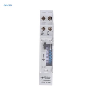 dmessi Mechanical 24 Hours Programmable Din Rail Timer Switch Relay 110-240V 16A