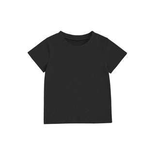 ✤Wr☽Camiseta de algodón sólido para niños, Unisex de manga corta, cuello redondo, Simple y clásico para ropa de verano (1)