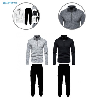 geiefu Slim Top Suit Casual Pants Suit Two-piece Set for Daily Wear