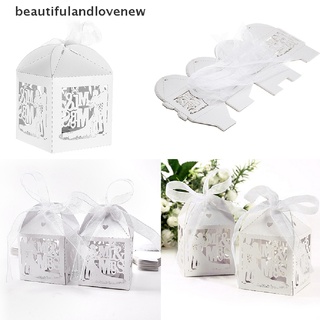 [beautifulandlovenew] 10/50/100pcs fiesta de boda favor mr&mrs papel caramelo cajas de regalo con cinta (8)