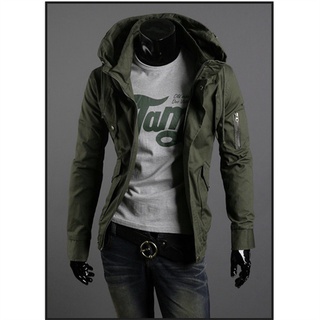 Nueva moda primavera chaqueta masculina Slim prendas de abrigo 2 colores Lagre tamaño 5XL negro ejército 214