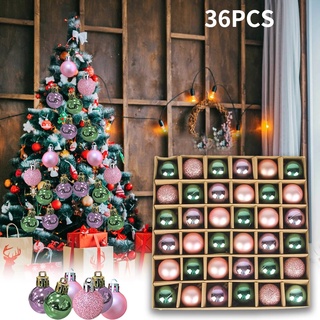 [36 Unids/set de bolas de navidad coloridas decoraciones de árbol de navidad para el hogar sala de estar juguetes de niños regalo Festival de año nuevo]