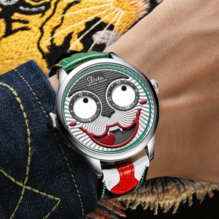 reloj de pulsera de cuarzo con correa de cuero con diseño de payaso ruso para hombre (4)