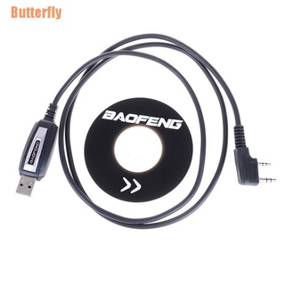 Butterfly(@) 1Set USB 2Pin Cable de programación con CD de Software para Radios Baofeng UV-5R BF-888S