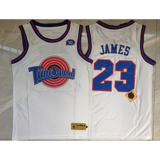 [nuevo] 2021 nuevos hombres NBA Los Angeles Lakers LeBron James 23 the film Space Jam baloncesto jerseys jersey blanco