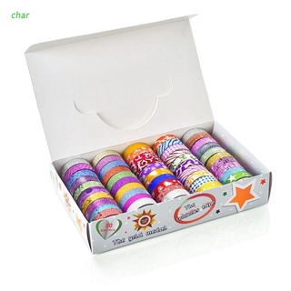 Char 50PCS Glitter Washi cinta papelería Scrapbooking decorativo cintas adhesivas DIY Color cinta de enmascaramiento suministros escolares Papeleria