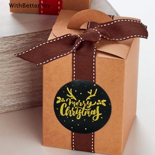 500pcs lámina de oro feliz navidad pegatinas sello etiqueta para fiesta DIY embalaje [MY]