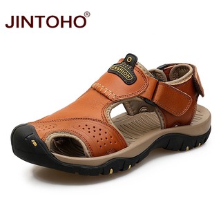 sandalias masculinas de lujo de los hombres de cuero genuino sandalias de verano playa zapatos de cuero (1)