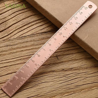 SARINA Creative Brass Straight Ruler Unisex for School Office Drawing Ruler Bookmark Students 15cm Metal Stationery Learning Measuring Ruler/Multicolor