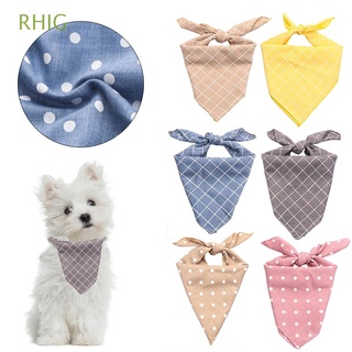 rhig lindo mascota bandanas cachorros mascotas collares perro bufanda pañuelo mascotas suministros triángulo bufanda cuadros lunares babero gato cuello bufanda