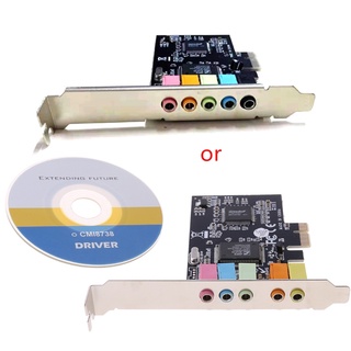 Dou PCI-E tarjeta de sonido Digital de Audio condensadores sólidos CMI8738 Chipset + barrera (7)