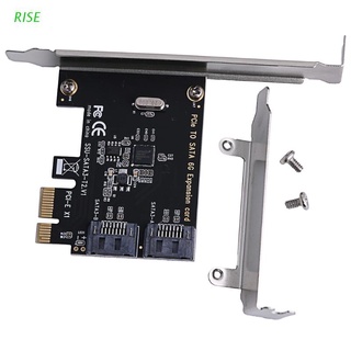 RISE PCIe PCI Express a SATA3.0 adaptador de tarjeta de expansión de controlador SATA III 6G de 2 puertos (1)
