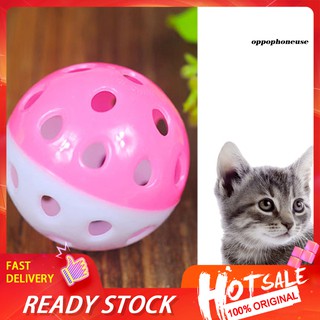 listo stock pelota redonda de plástico para cachorro y gato con campana abalanza chase sonajero mascota masticar juguetes