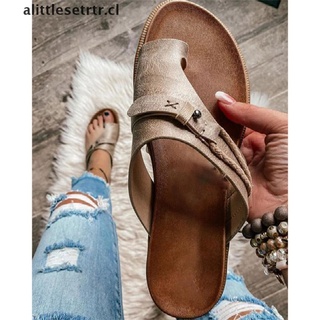 alittlesetrtr: zapatilla de mujer retro chanclas zapatillas planas antideslizantes sandalias de playa [cl]