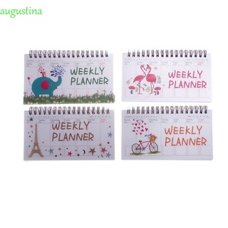 Augustina Kawaii cuaderno suministros de oficina planificador mensual planificador diario Agenda Agenda semanal planificador estacionario de dibujos animados suministros escolares bobina cuaderno Agenda organizador