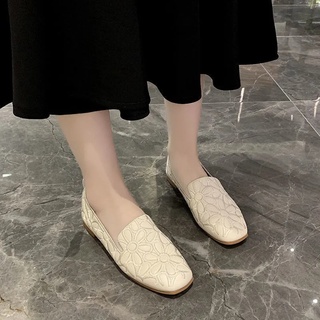 Tamaño 35-42 dedo del pie cuadrado zapatos de verano para las mujeres hueco zapatos de diseñador suave deslizamiento en mocasines mocasines de ocio de las mujeres pisos de Ballet (4)