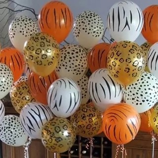 12inch Zebra Leopard Tiger Dog Cow Pattern Latex Balloons Animal Theme Birthday Party Decoration
