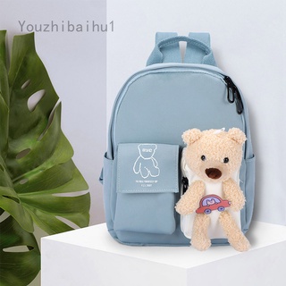 youzhibaihu1 lindo oso de dibujos animados niño niña mochila kindergarten estudiante bolsa de la escuela