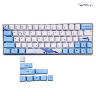 fxt whale dye-sublimation teclado lindo teclado pbt oem perfil keycap para gh60 gk64