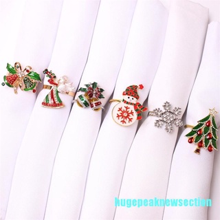[L] Soportes de anillo para servilletas de navidad, decoración de mesa de navidad, para el hogar, Metal, renos