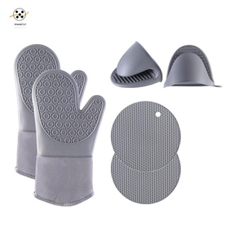 guantes de horno de silicona, resistentes al calor guantes de horno para aislamiento térmico, 800 grados resistentes al fuego guantes de horno de microondas