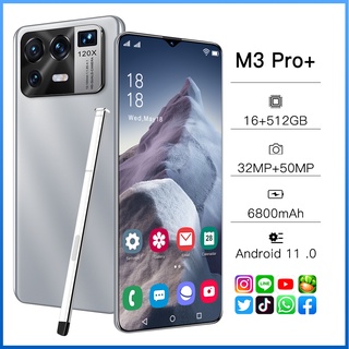 M3 Pro 6.7 pulgadas teléfonos inteligentes 16G+512GB 6800mAh pantalla completa 32+50MP cara desbloqueado 2021 producto Original 5G Android móvil