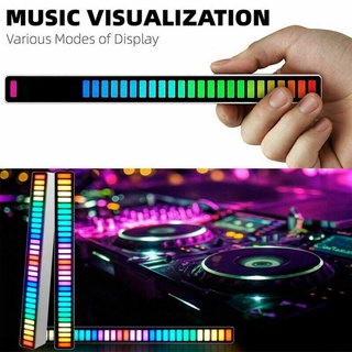 2021 Nuevo RGB Activado Por Voz Pickup Ritmo Luz Ambiental Creativa Colorido Control De Sonido Con 32 Bits Indicador De Nivel De Música Coche Escritorio APP Para Vehículos Recreación Lugar Aurora (4)