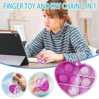 6pcs Pop It Push burbuja Gadget juguete llavero Push Pop burbuja Fidget juguete sensorial herramientas de alivio del estrés para niños adultos (1)