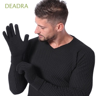 deadra felpa pareja guantes de invierno manoplas de punto guantes de las mujeres invierno caliente caliente a prueba de frío antideslizante gruesa lana de punto/multicolor