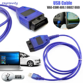 7I Coche USB VAG-COM Interfaz Cable KKL 409.1 OBD2 II OBD Escáner De Diagnóstico Auto Aux