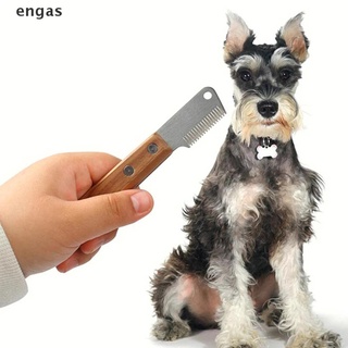 engas peine profesional para perros de acero inoxidable mango de madera removedor de pelo para mascotas.