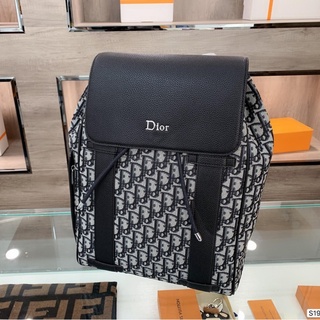 Nueva moda de cuero genuino de lujo Christian Dior hombres bolso de hombro mochila