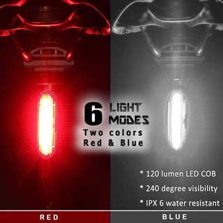 cob led luz trasera de advertencia para bicicleta de carretera de montaña 120lm luz trasera de bicicleta (3)