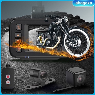 [Ahagexa] Cámara de 120 grados de grabación de bucle DVR motocicleta Dash cámara con doble lente