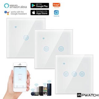 1/2/3/4 gang TUYA WiFi Smart Touch Switch 220-240V Home Wall Button para Alexa y Google Home Assistant estándar de la ue owt