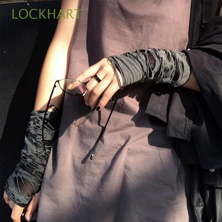 lockhart accesorios sin dedos guantes cosplay roto hendidura punk guantes mujeres deporte rock guantes estilo punk negro medio dedo agujero manopla/multicolor