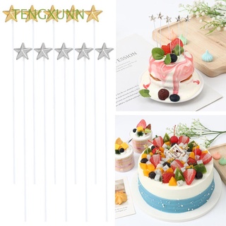 TENGXUNN 5PCS Sweet 5Pcs Party Supplies Colorful Star Cake Topper Creative Happy Birthday Kids Celebration Decoration Cake Insert/Multicolor