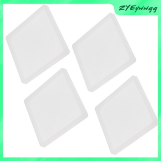 4 piezas/juego de moldes cuadrados de silicona para posavasos de silicona, moldes epoxi transparentes