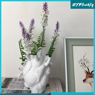 Anatomical Heart Flower Vase Plant Pot Planter Desktop Statue Home Decor
