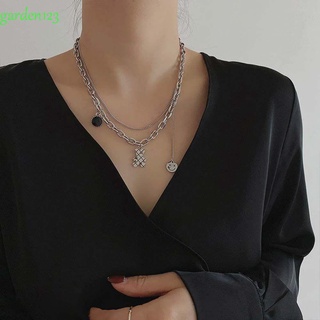 Collar De gargantilla Estilo Coreano De Metal simple De doble capa De Metal 123 gargantilla para mujer Estilo Coreano