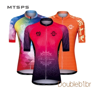 Me camiseta de ciclismo de manga corta para mujer, Color degradado impreso ropa de bicicleta transpirable de secado rápido ultravioleta