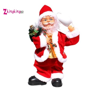 Eléctrico de navidad Santa Claus colgante decoración de felpa bailando Santa Claus muñeca Musical divertido niños adornos regalos