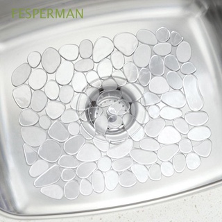 FESPERMAN Transparent/Black Sink Protector Large Kitchen Accessory Drying Mat Pebble Shape Plastic 30*40cm Adjustable Soft Draining Dinnerware Mat/Multicolor