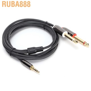 Ruba888 JK‐366 mm a Dual mm línea de Audio macho chapado en oro conectores Cable